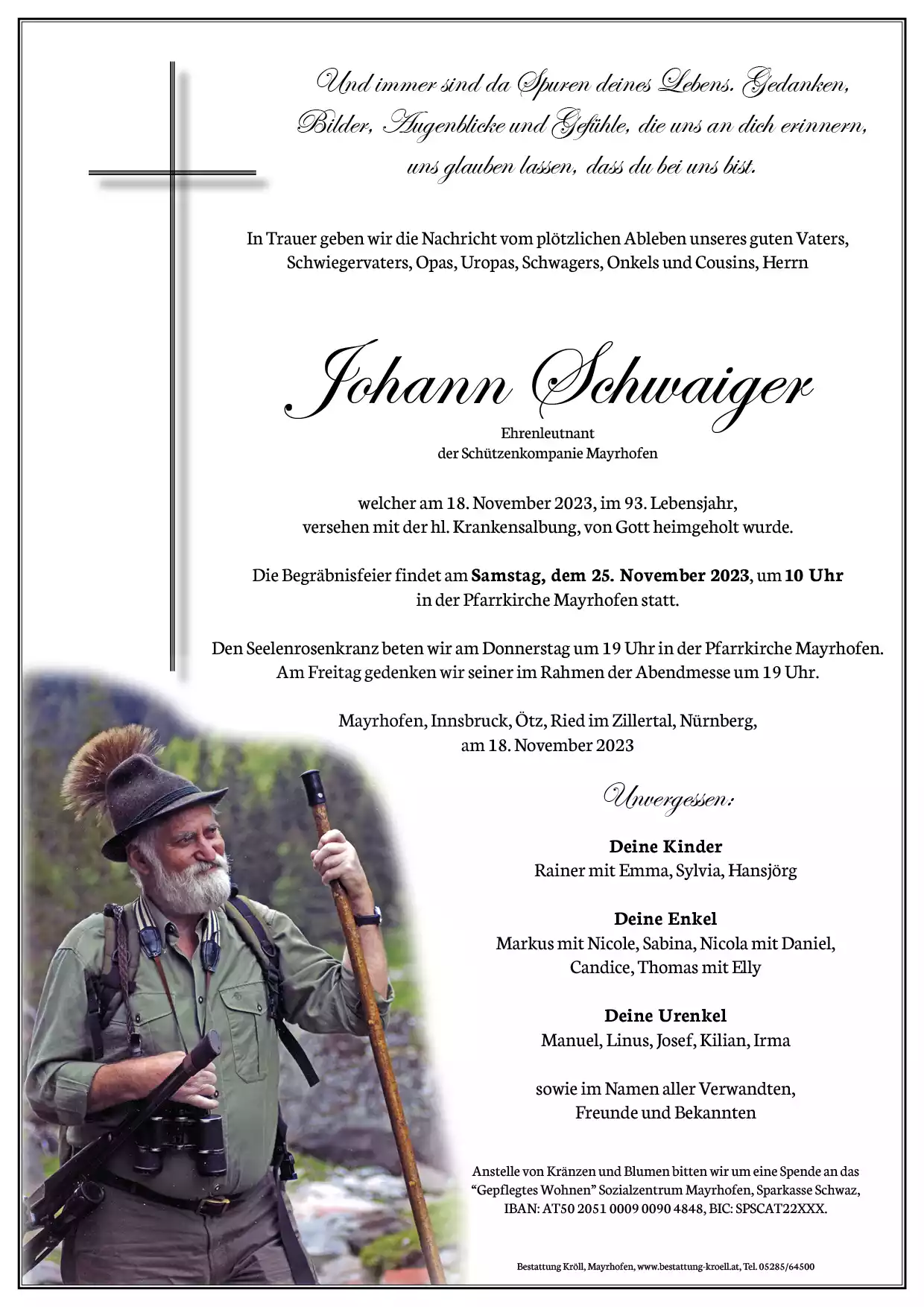 Parte von Johann Schwaiger